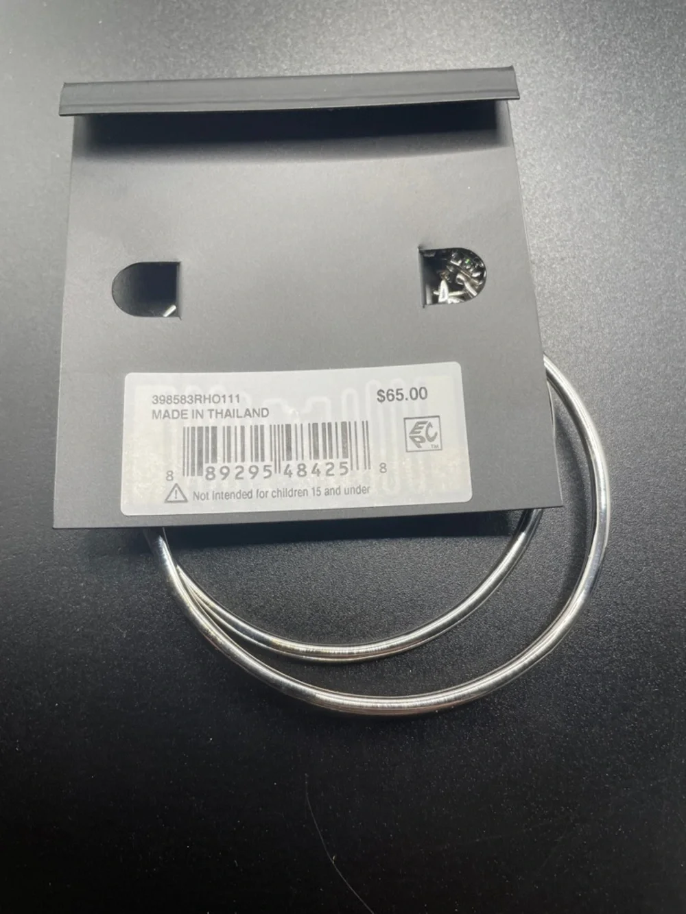 COACH Silver Double Hoop Earrings - Picture 2 of 2